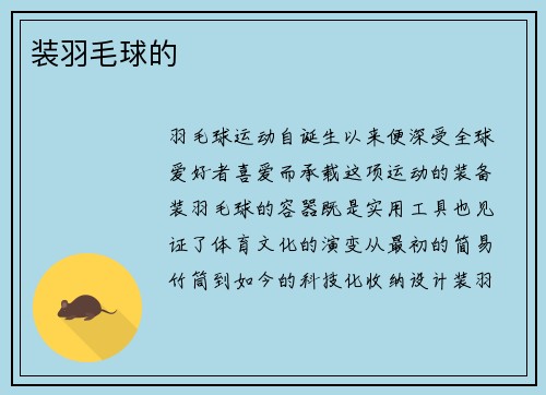 装羽毛球的